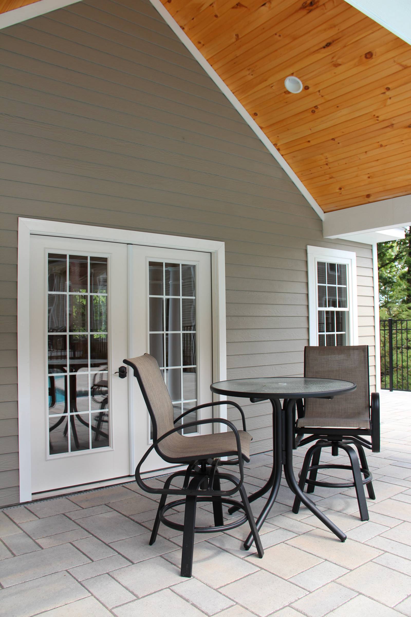 6' French doors with full view glass • LP Smart Siding (painted to match the house)