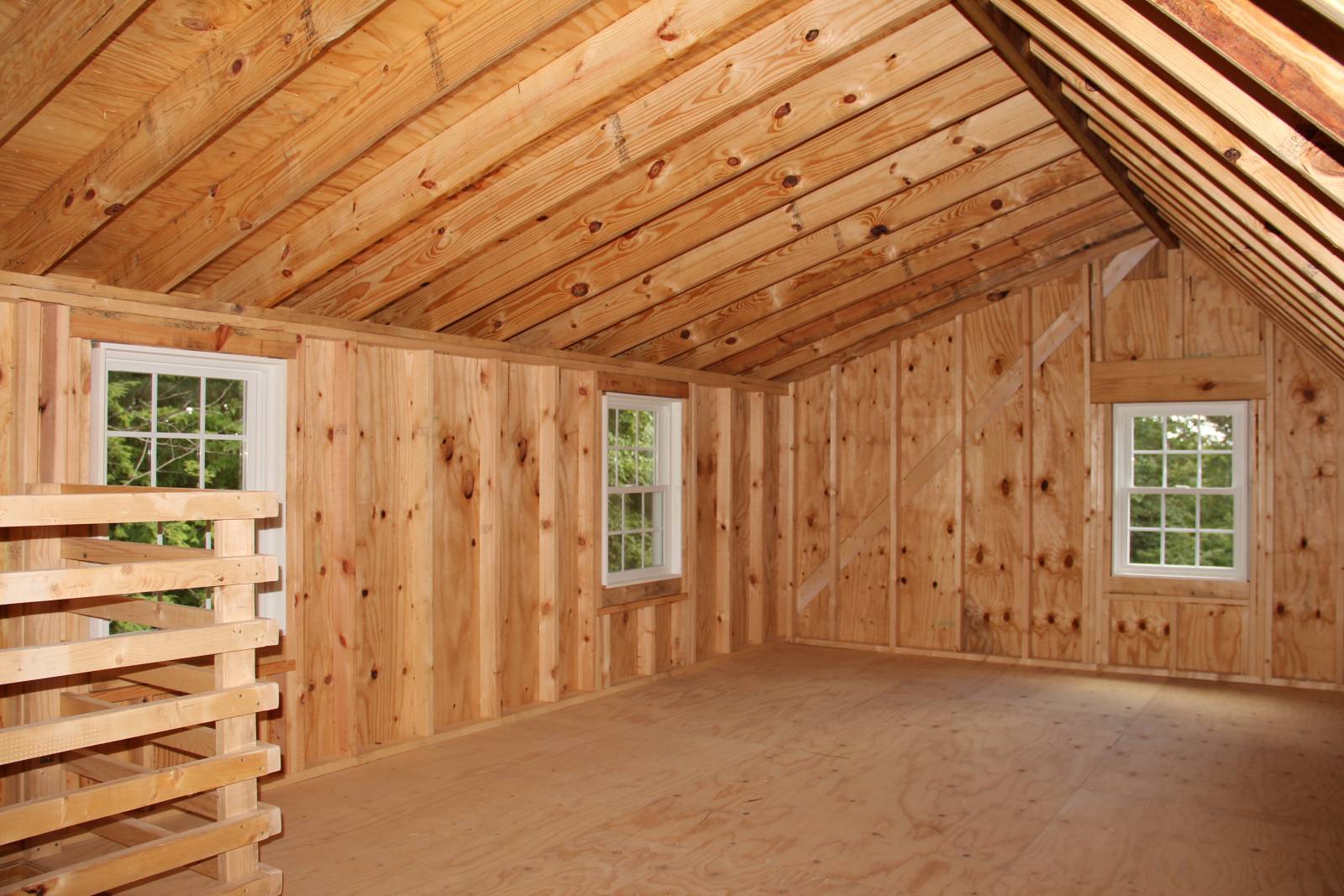Unfinished loft with 24' full shed dormer