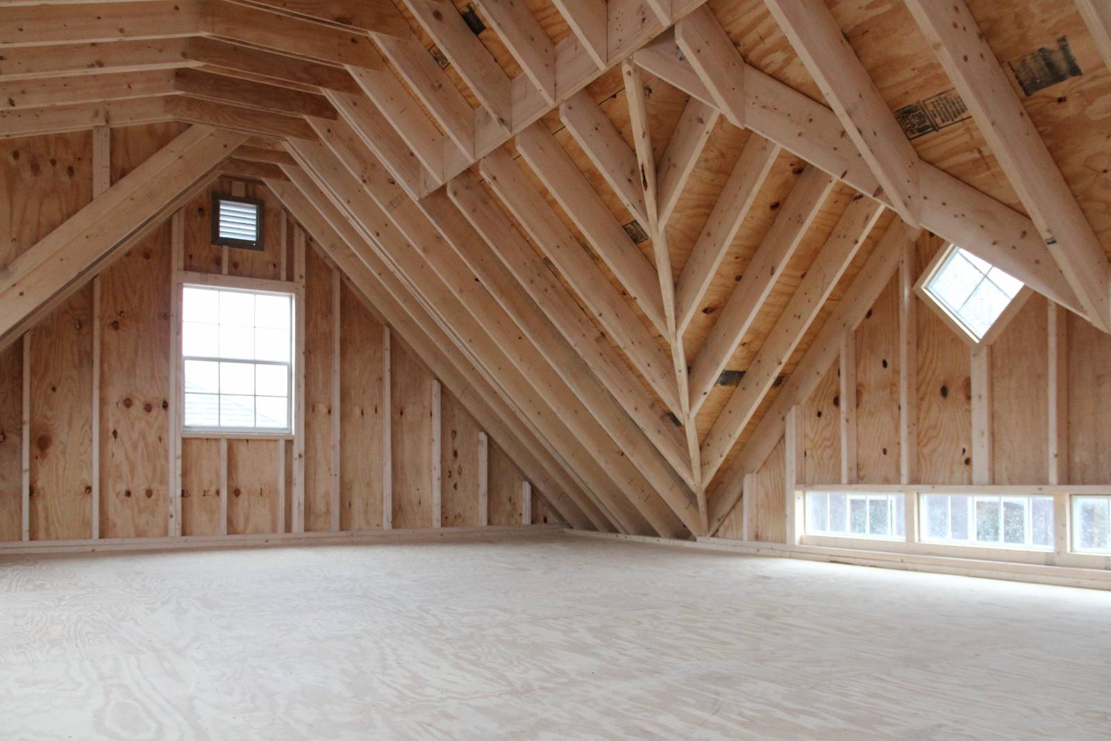 Interior: Full Loft with Reverse Gable Dormer