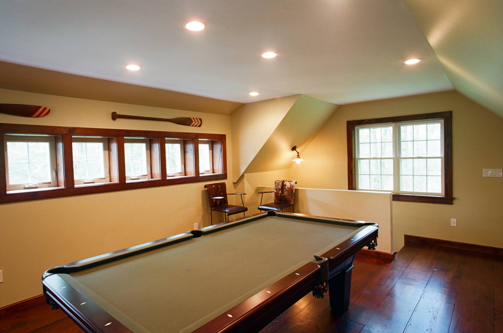 Another look at the transom dormer and pool table