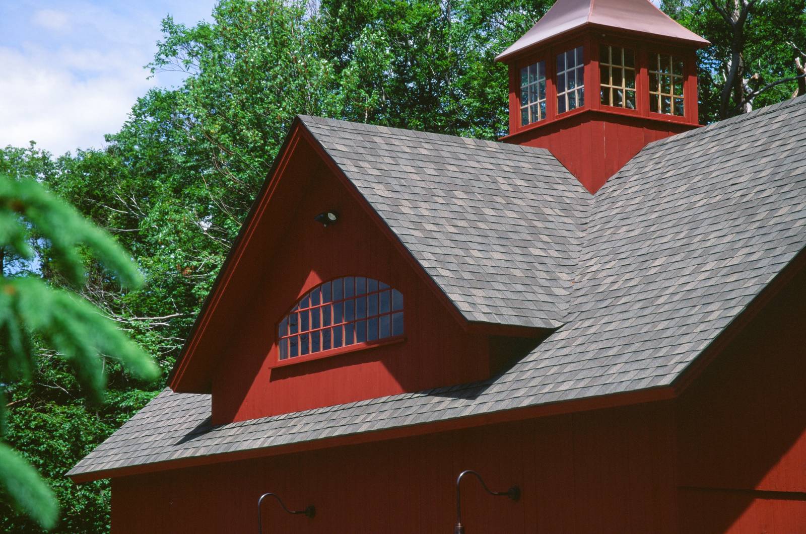 Closeup: 16' Reverse Gable Dormer with Bow Top Window