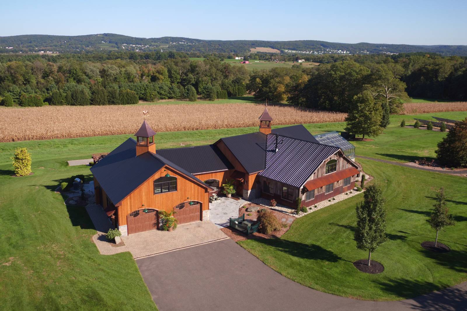 Aerial View of 2500 sq. ft. Party Barn (Ellington CT)