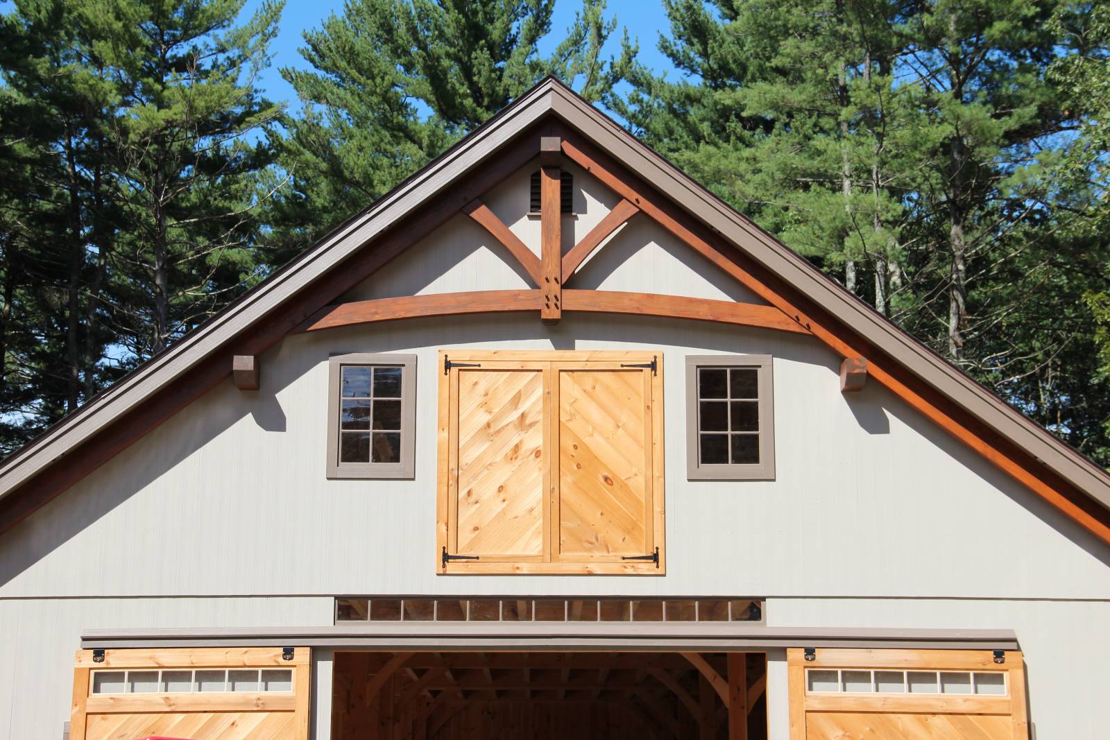 Exterior: Timber Truss in Gable