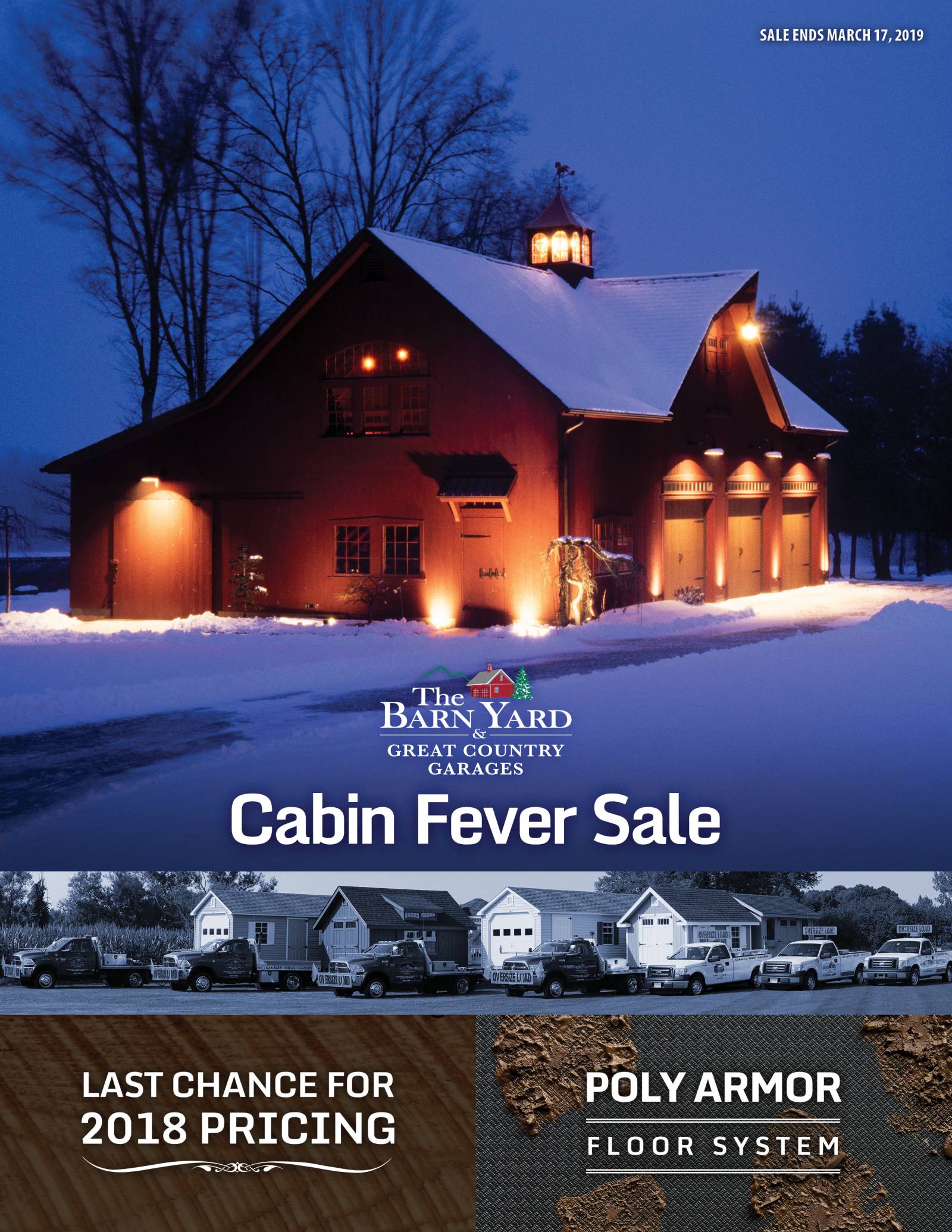 Cabin Fever Sale - Last Chance for 2018 Pricing
