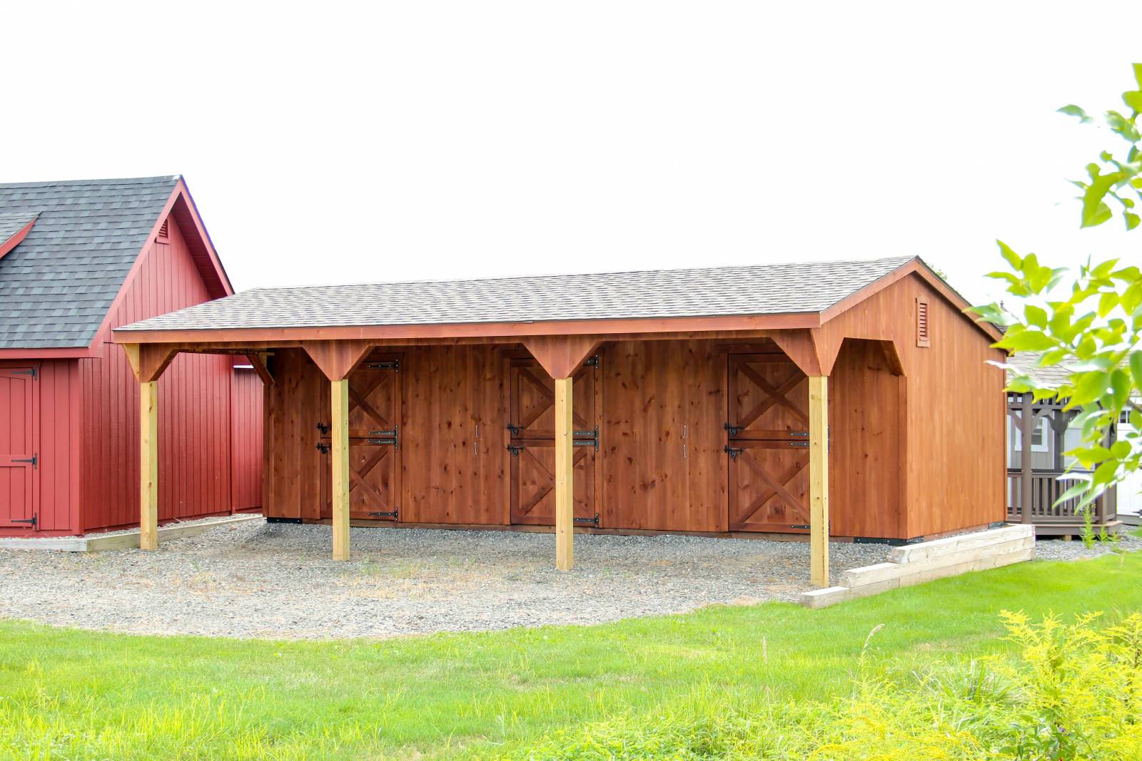 12' x 30' Pine Horse Barn Rancher Shown with Options