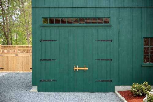 Pine Double Barn Door with Authentic Strap Hinges