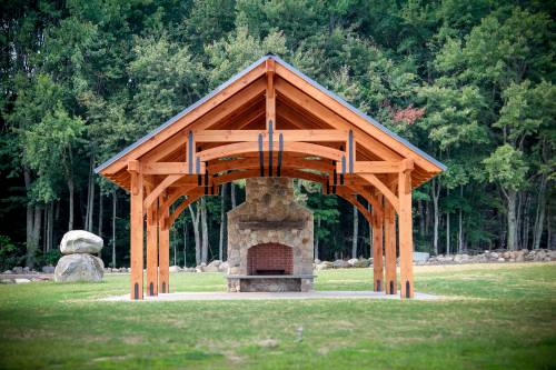 20' x 24' Alpine Timber Frame Pavilion with Hammer Beam Roof