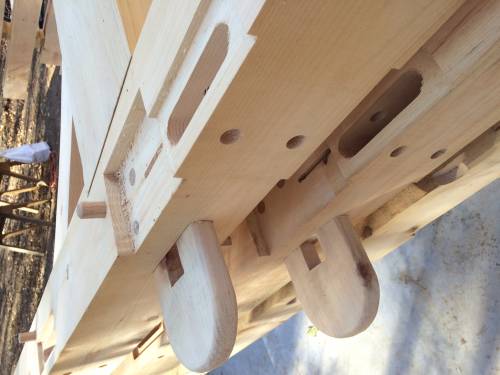 Wedged anchorbeam tenon joinery