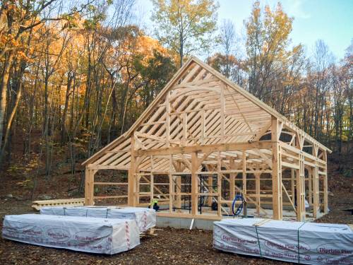 22' x 40' Timber Frame with 10' Lean-To (Haddam CT)