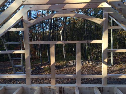 Bow top window framed out