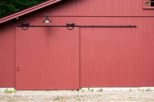 Sliding Barn Door with Horseshoe Track Hardware