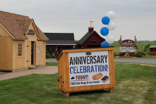 Celebration sign by the new post & beam shed