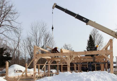Raising the timber frame