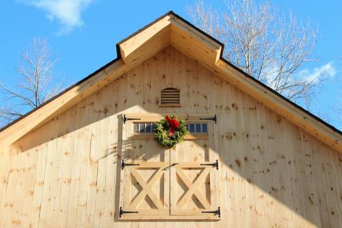 Turkey tail peak over functional barn doors