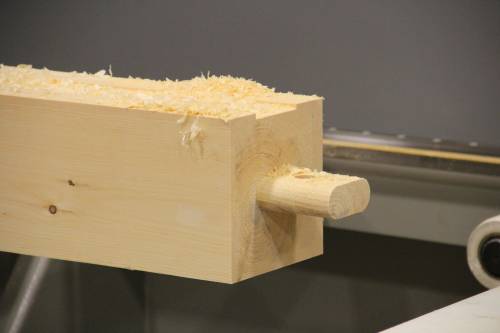 Closeup: CNC-machined mortise & tenon joinery