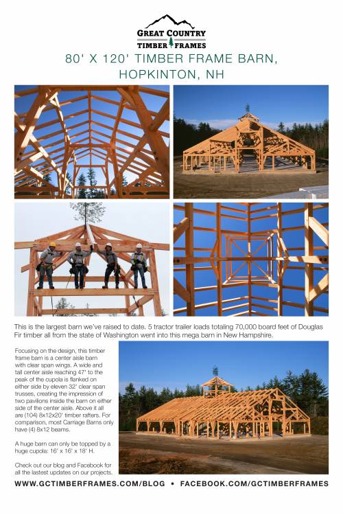 80' x 120' timber frame barn poster