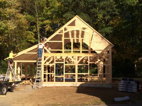 Timber framing the gable ends