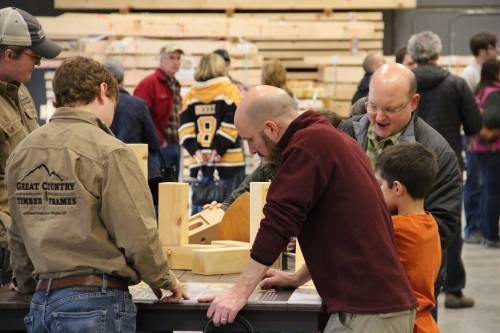 Tim & Zach educate visitors about the many styles of joinery
