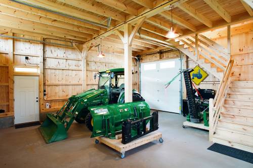 Barn Garage Interior with Taller Walls | Lenox Carriage Barn