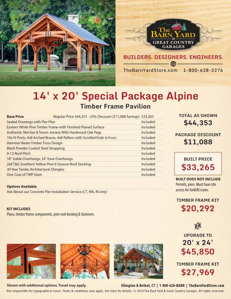 Timber Frame Pavilion Special Packages