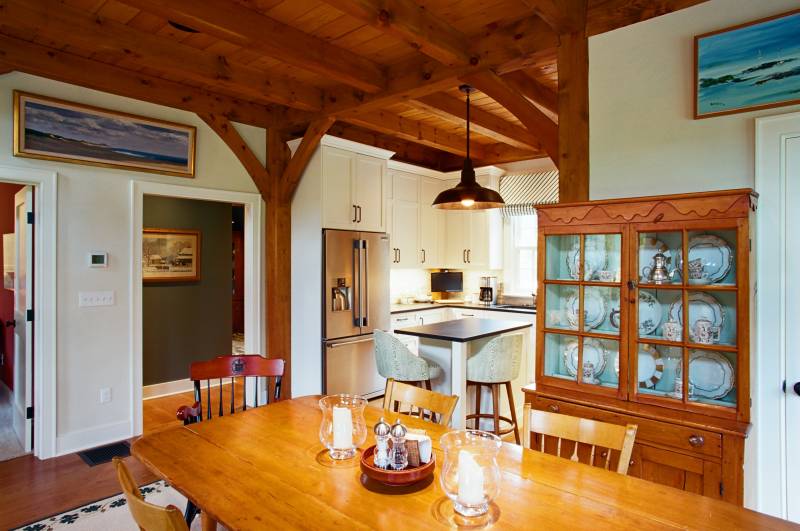Timber Frame Dining Room & Kitchen