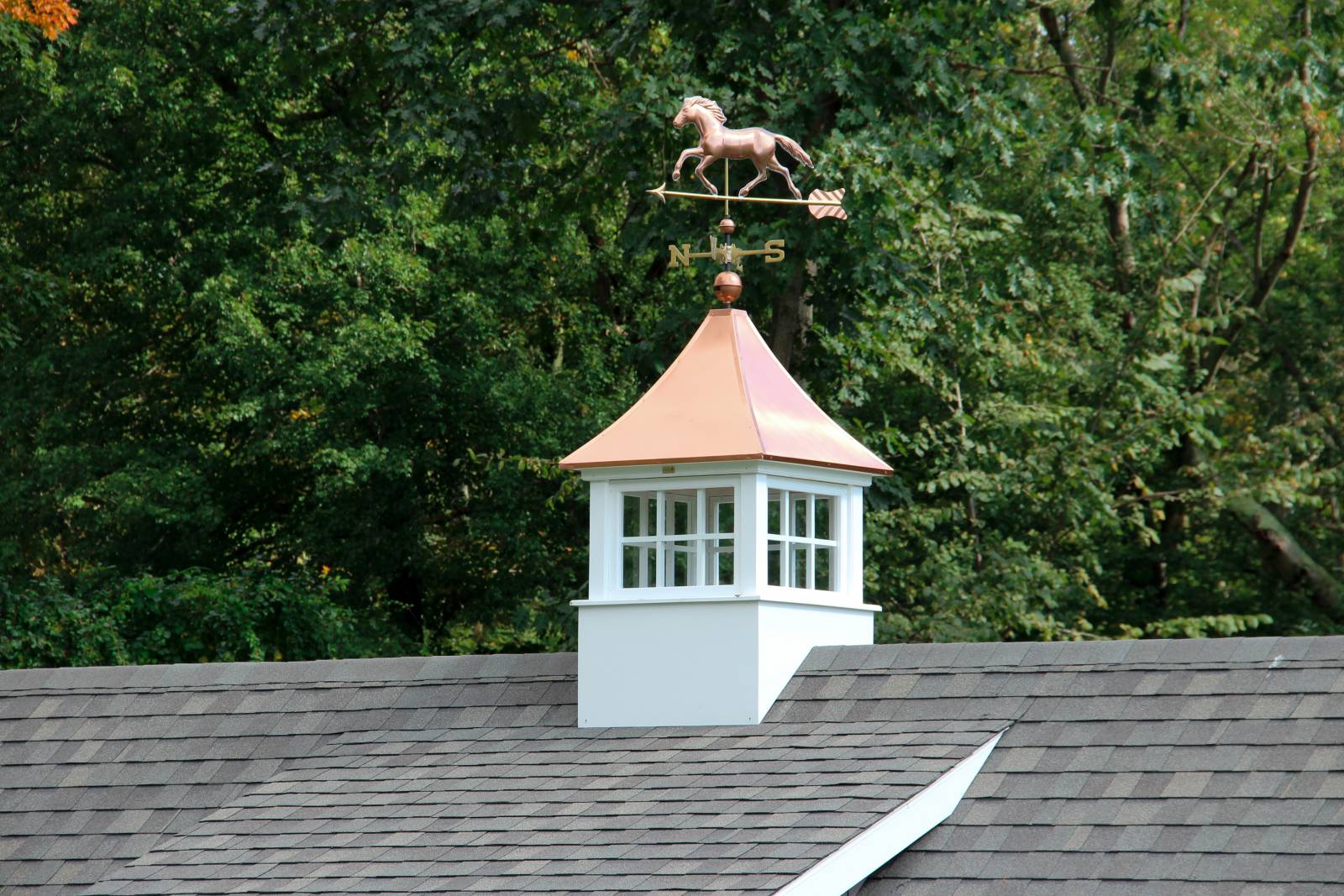 Carlisle Copper Top Cupola with Weathervane (Smithsonian Horse)
