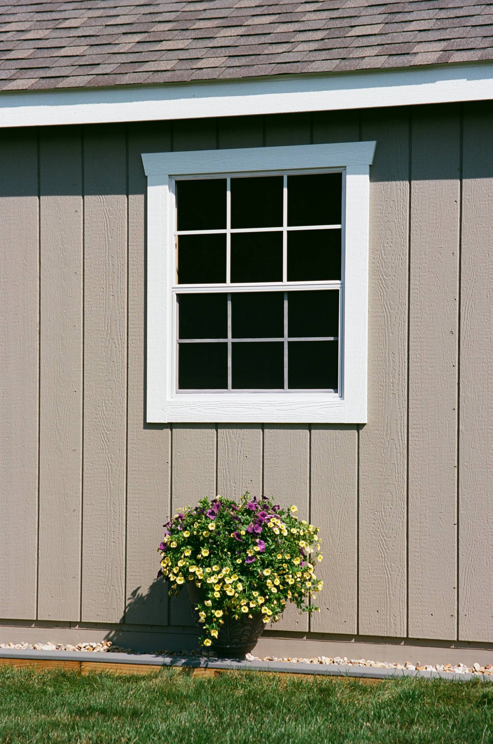 30x36 6/6 Window with 1x3 Trim • Clay Duratemp Siding