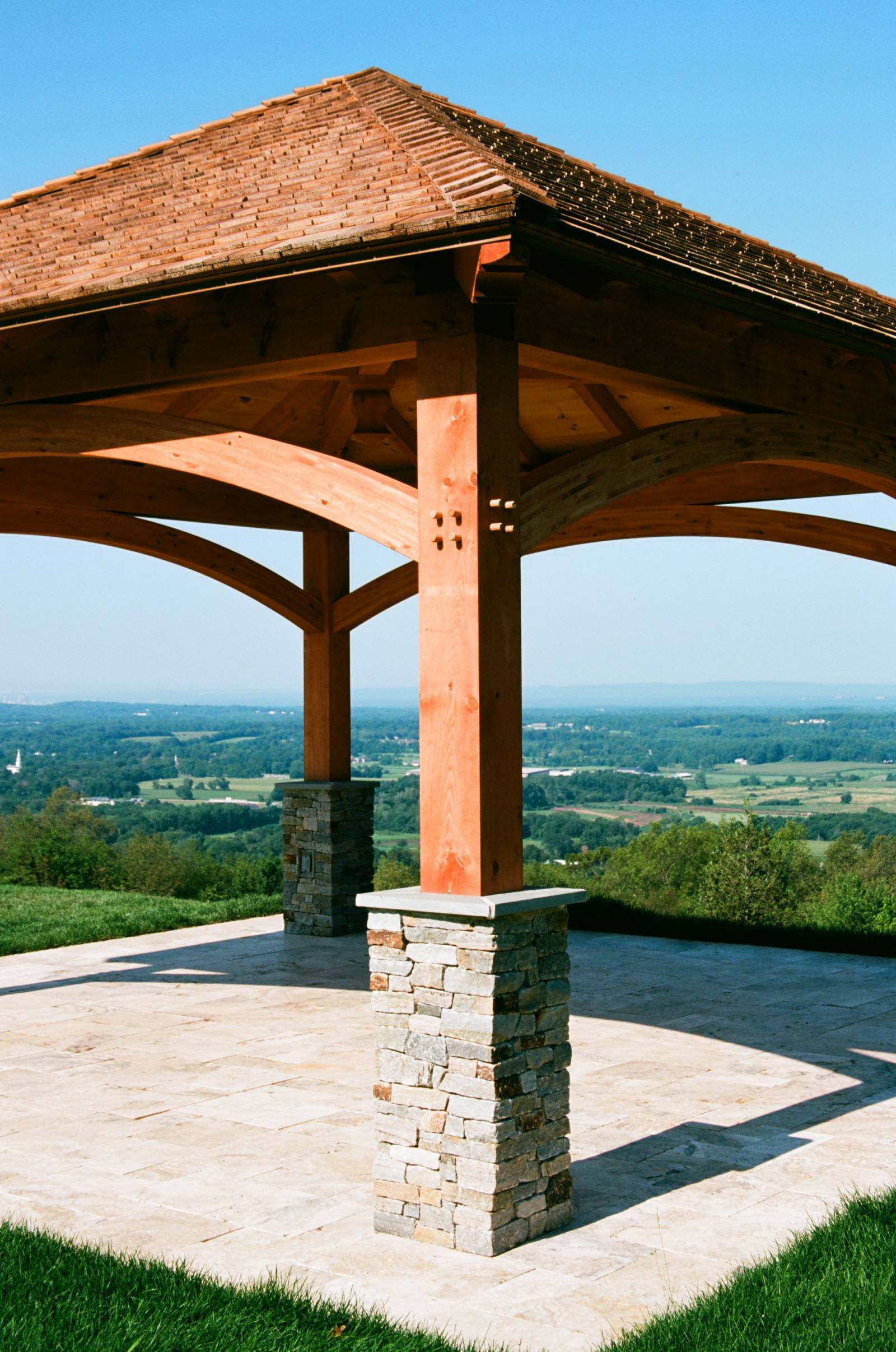 Timber Post with Cultured Stone Base