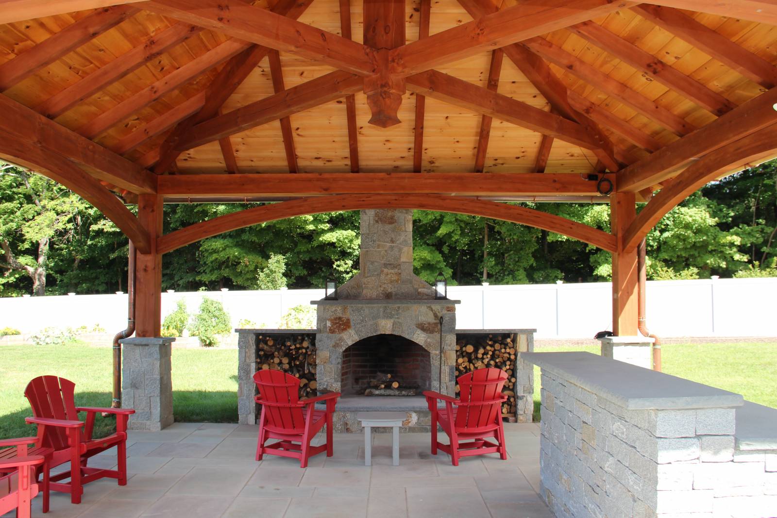 Outdoor fireplace package & bar
