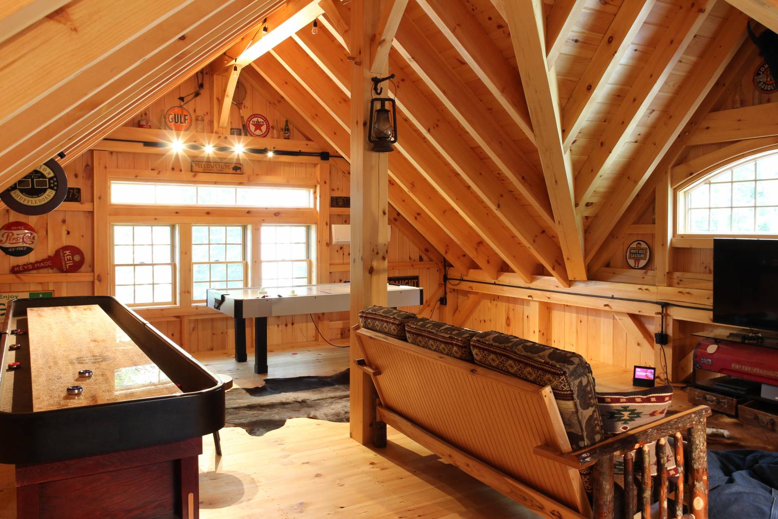 Game Room Upstairs in the Post and Beam Carriage Barn Garage