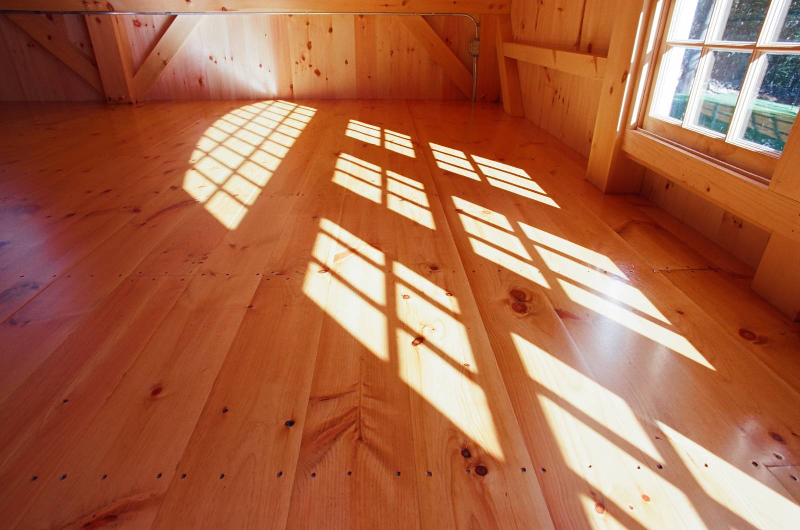 Shadows from true divided light barn windows
