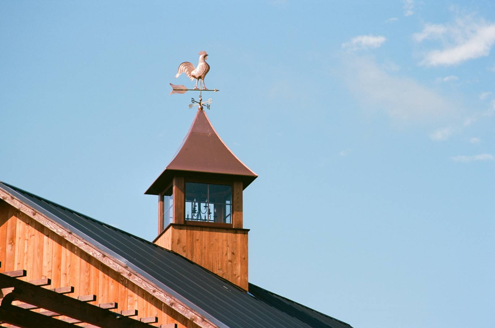 Custom Lighted Cupola & Rooster Weathervane