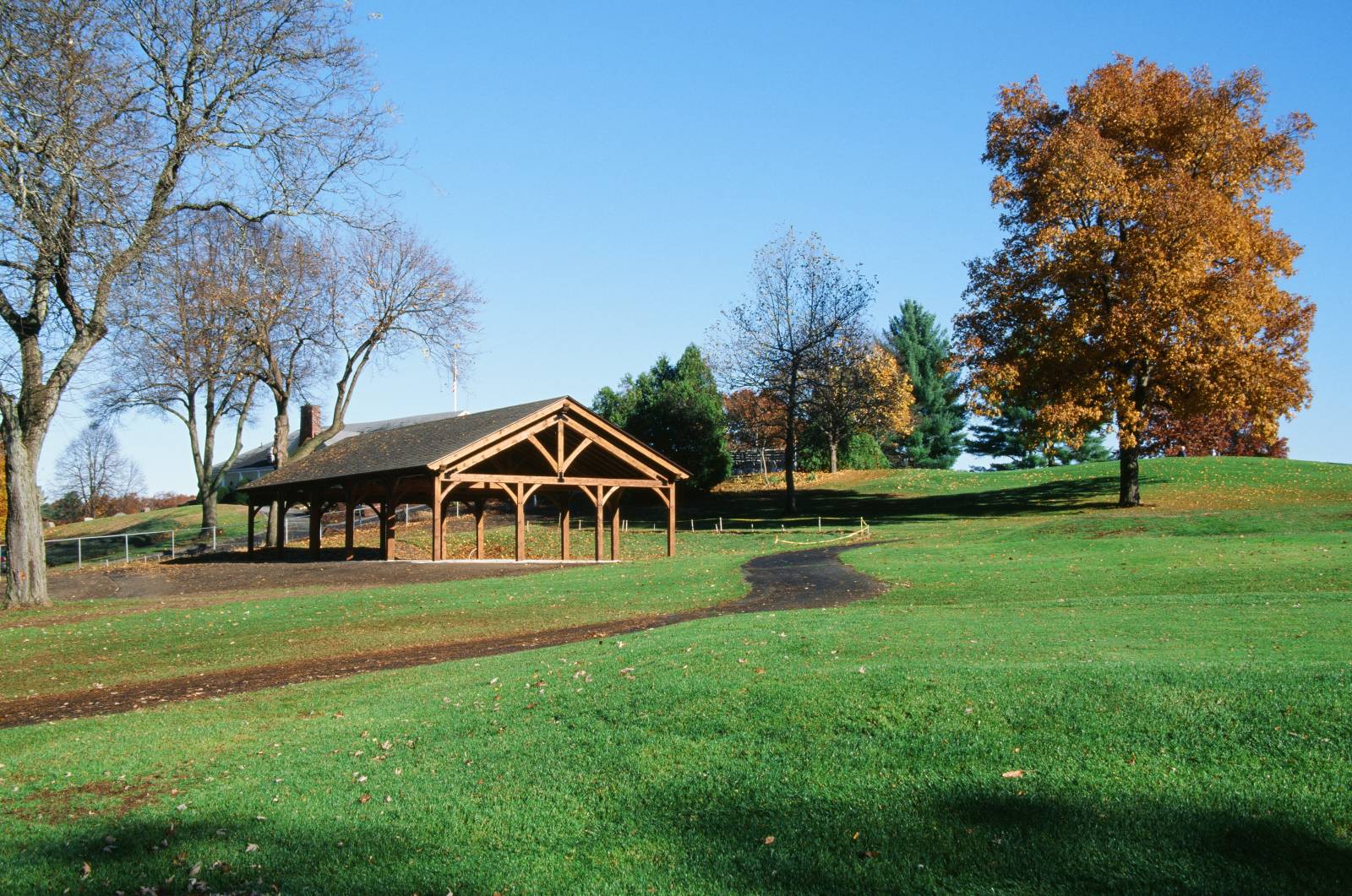 Timber Frame Pavilion Located at Franconia Golf Course in Springfield MA