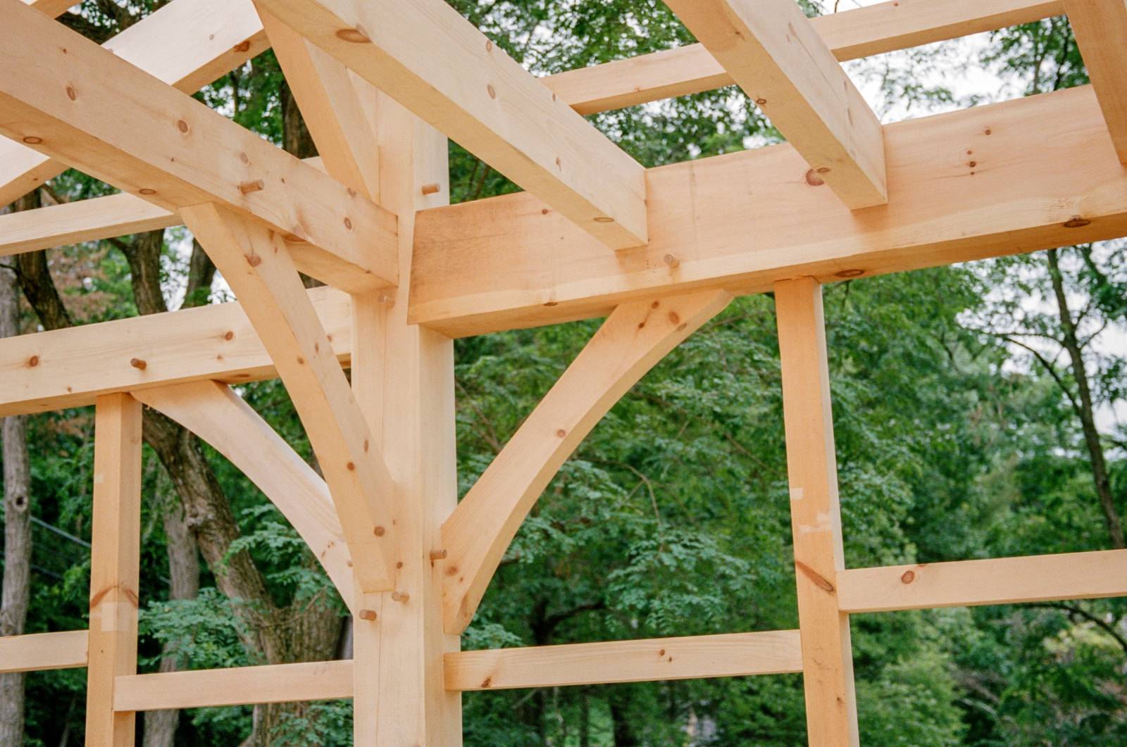 Visually interesting timber frame joinery