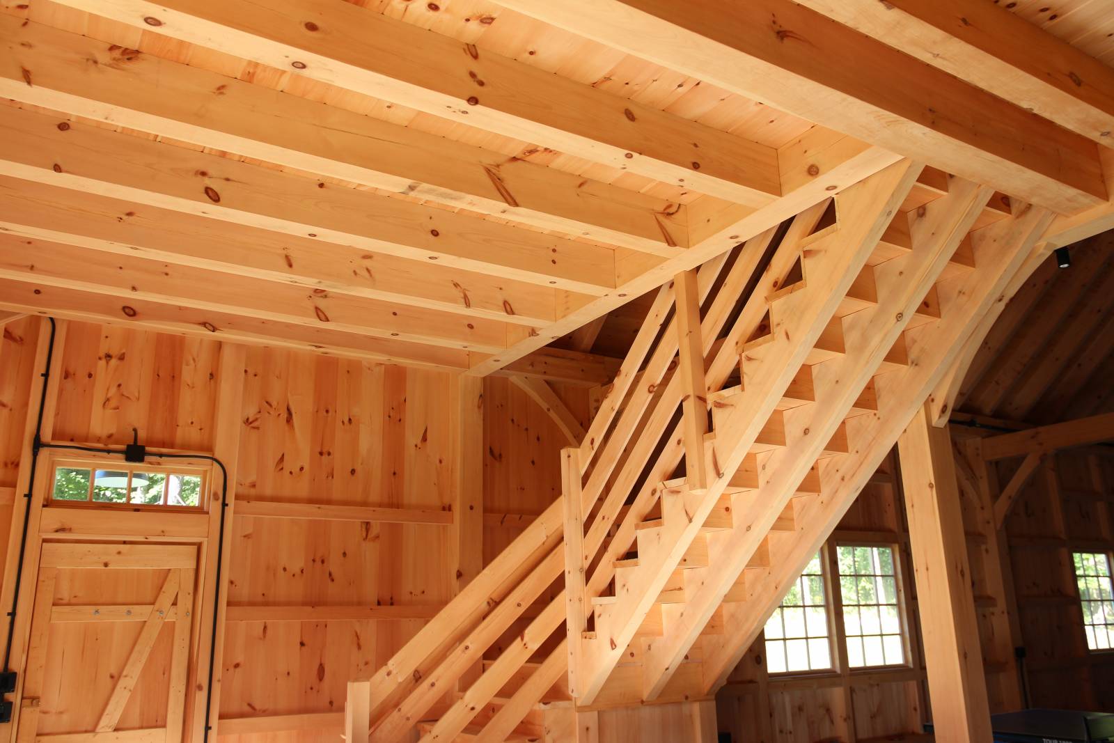 Heavy Timber Stairway to Loft