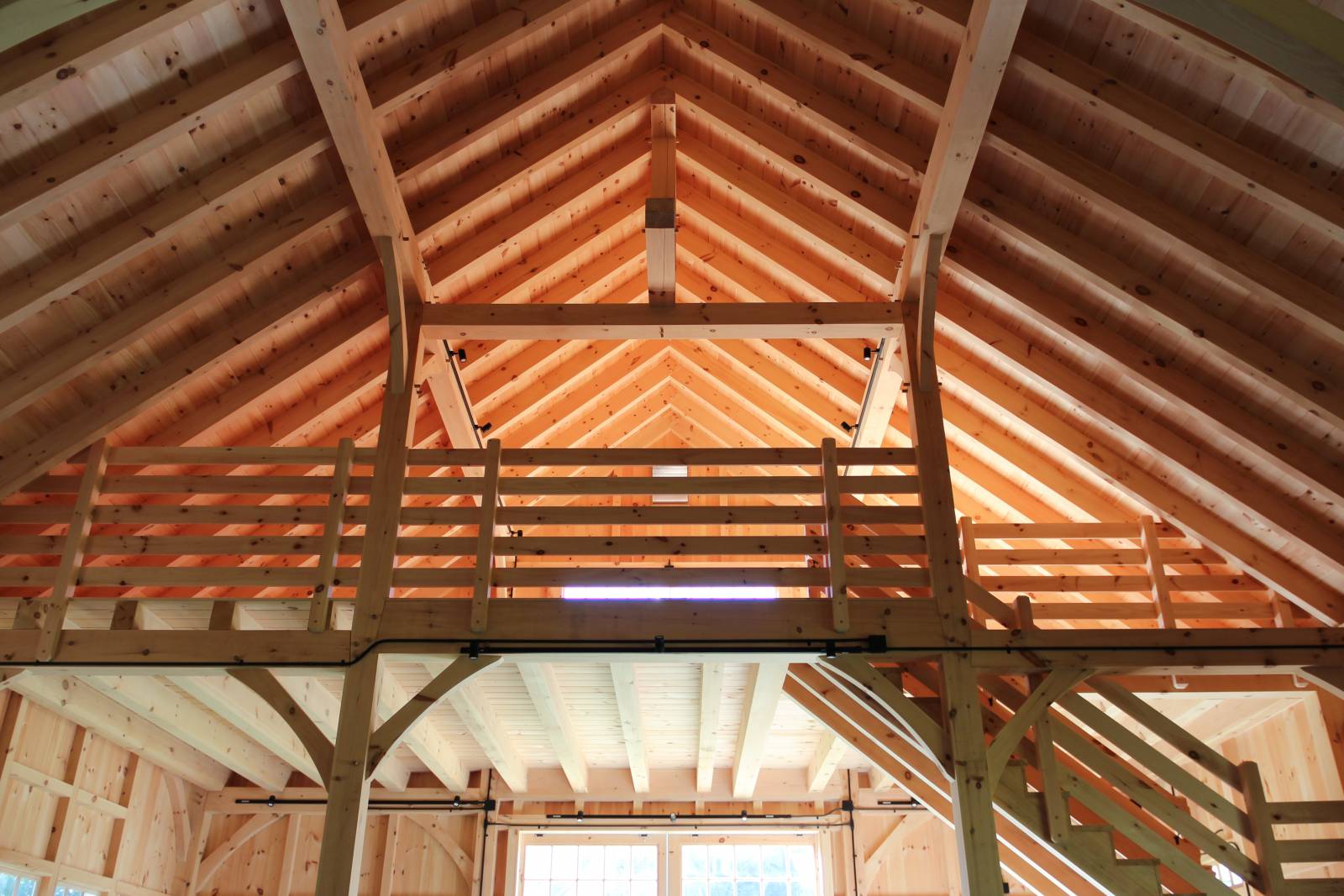 Interior • Hemlock Timber Frame • 16' Loft Space