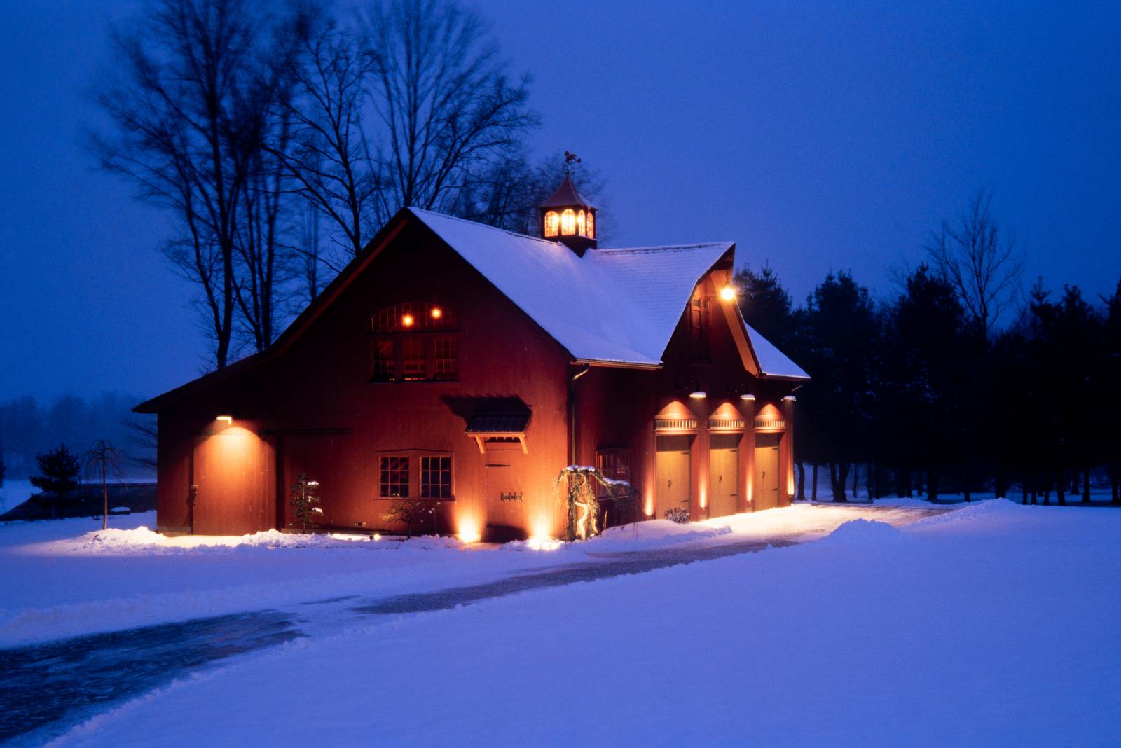 Shelter from the Storm • A Snowy 38' x 56' Carriage Barn in the Ellington CT Countryside
