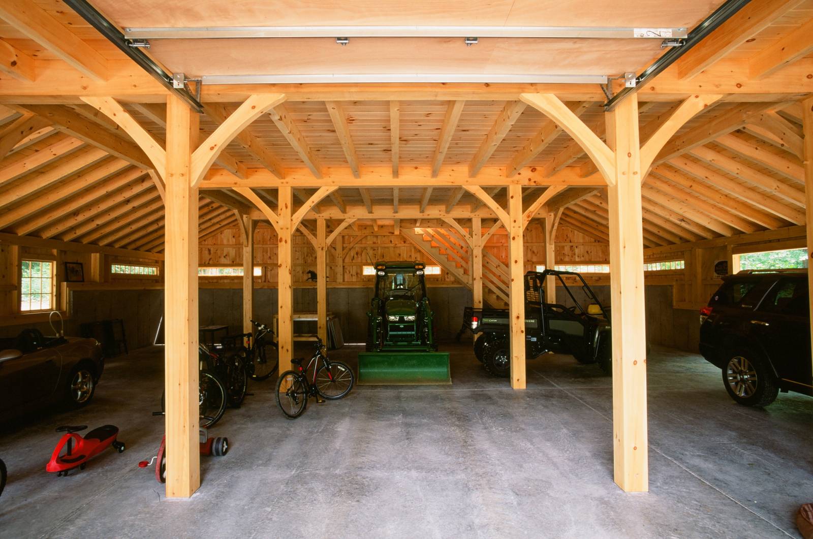 Inside the Carriage Barn • authentic post & beam construction