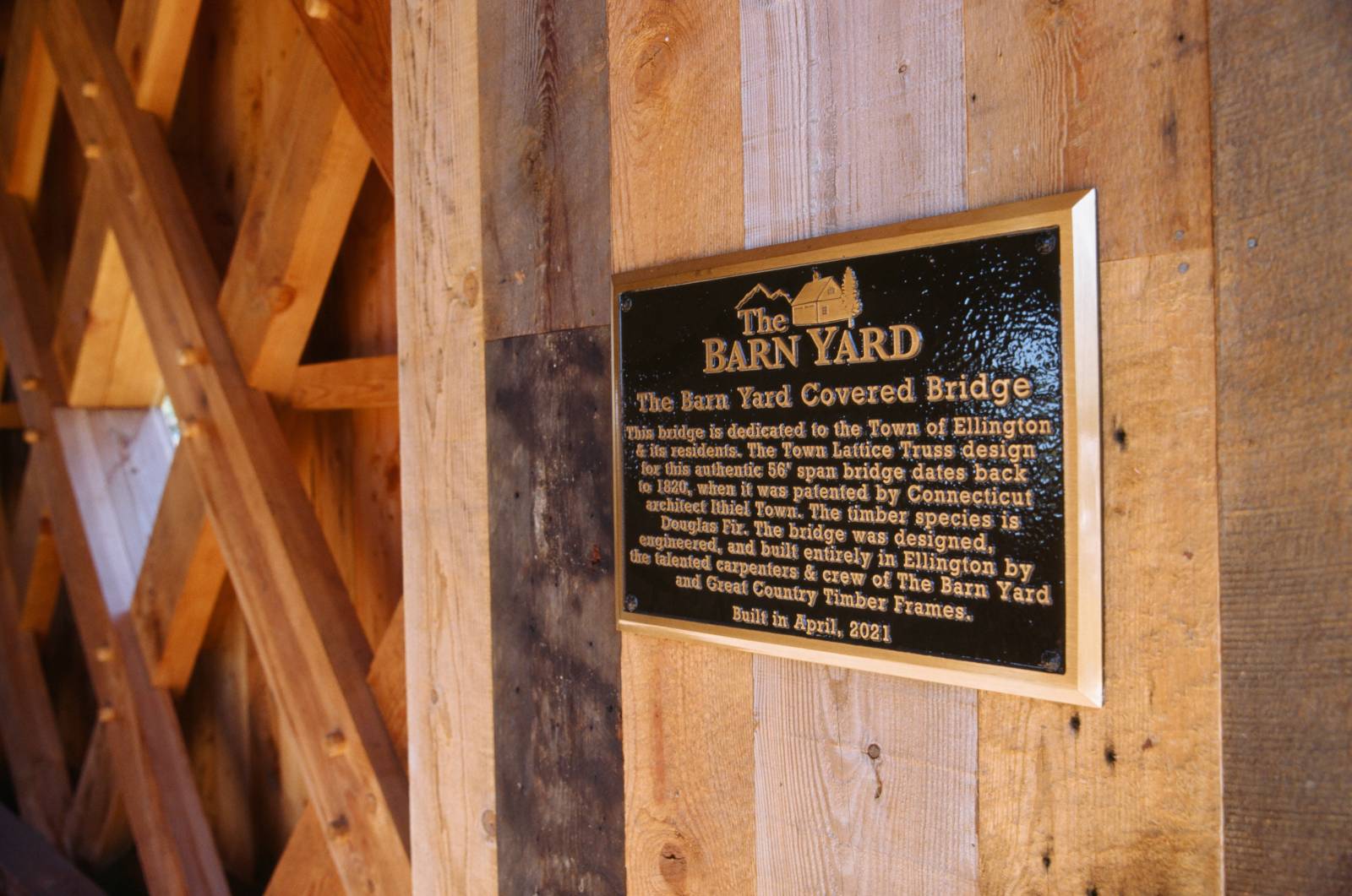 The Barn Yard Covered Bridge - Dedication Plaque
