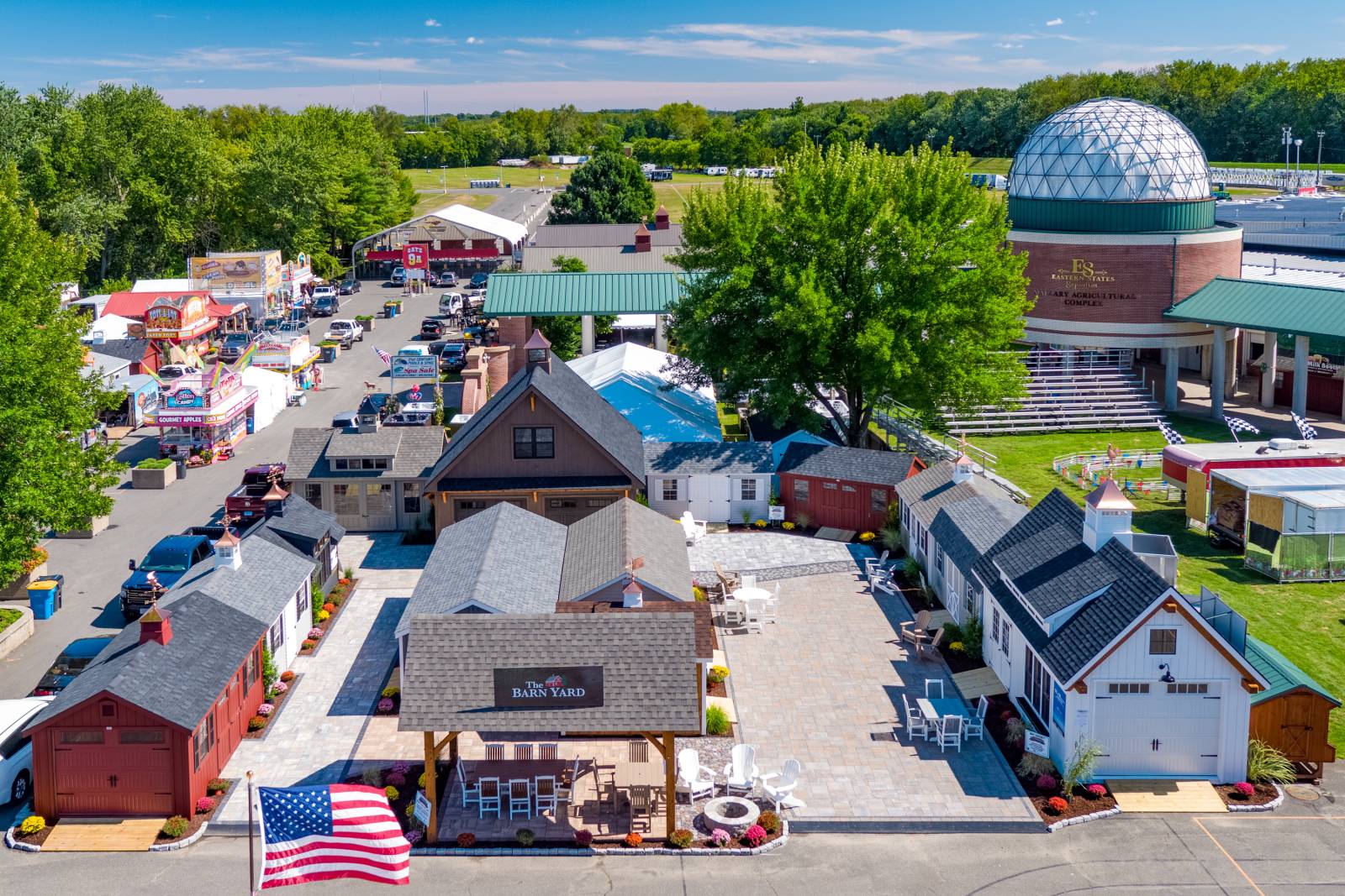Aerial view of The Barn Yard at the Big E • Inside Gate 9