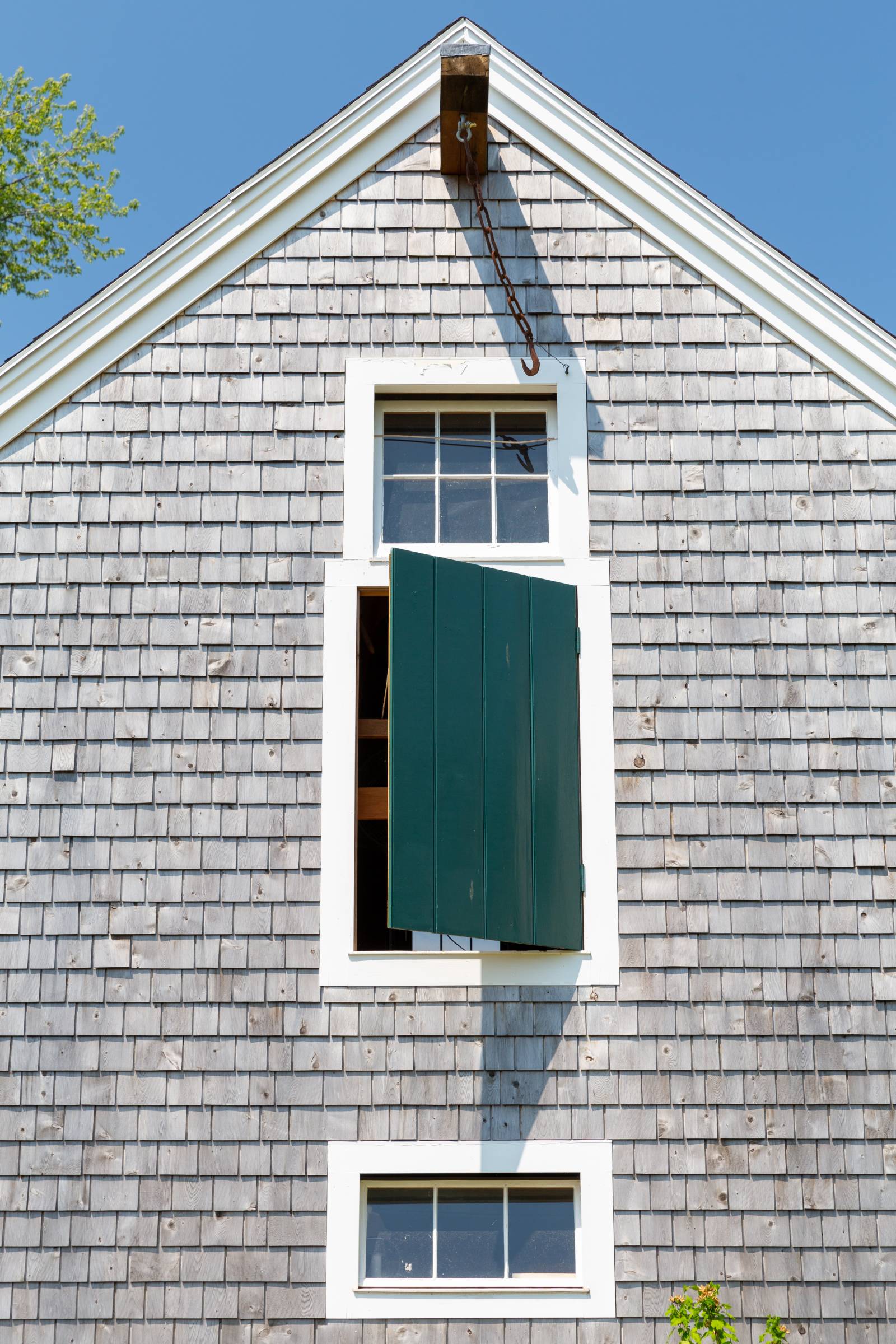 Hay Loft Style Door on Second Floor • 10-12 Roof Pitch • Cedar Shake Siding • Authentic Timber Frame Barn