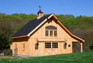 28' x 30' Belmont Saratoga Barn with 8' Open Lean-To, North Grafton, MA