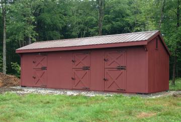 12' x 30' Shed Row Horse Barn
