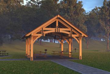 14' x 20' Alpine Timber Frame Pavilion Kit