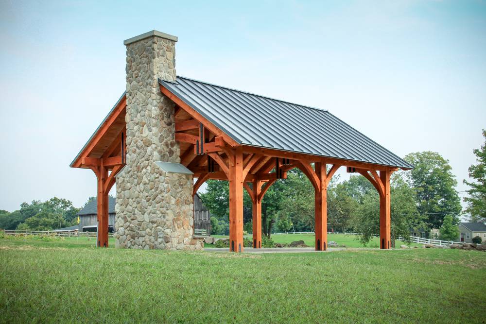 20' x 24' Alpine Timber Frame Pavilion, North Granby, CT