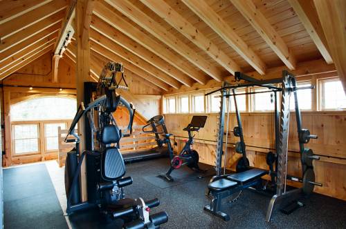 Home Gym Occupying the Upstairs Space (notice the additional space created by the dormer)