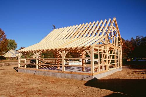 The 12' timber frame lean-to