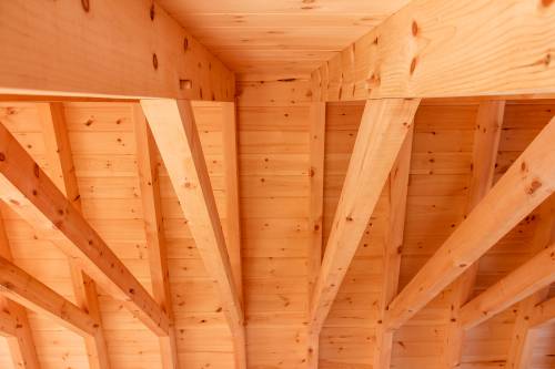 4x8 Heavy Timber Rafters with Mortise & Tenon Collar Ties