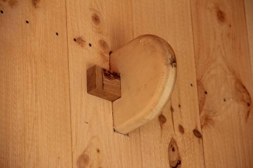 Close Up of Wedged Anchorbeam Tenon Joinery in Lean-To