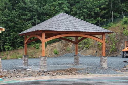 Timber frame pavilion complete